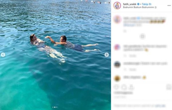 Fatih Ürek denizde yılan dansı yaptı