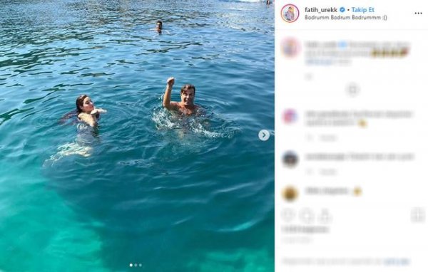 Fatih Ürek denizde yılan dansı yaptı