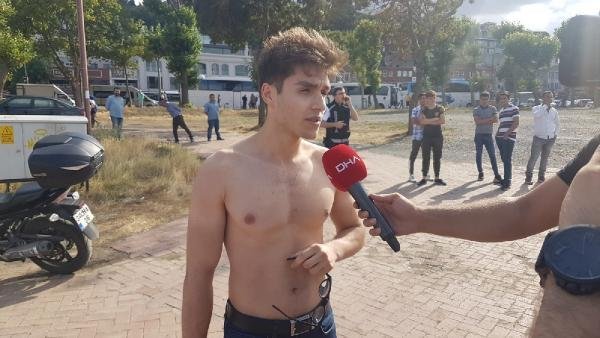 Köprüden atlayan kadını kurtarma anı kamerada