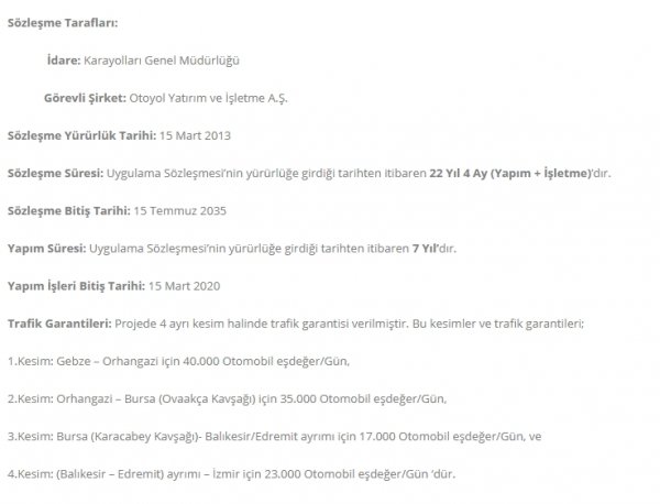 İstanbul-İzmir Otoyolu ücretleri