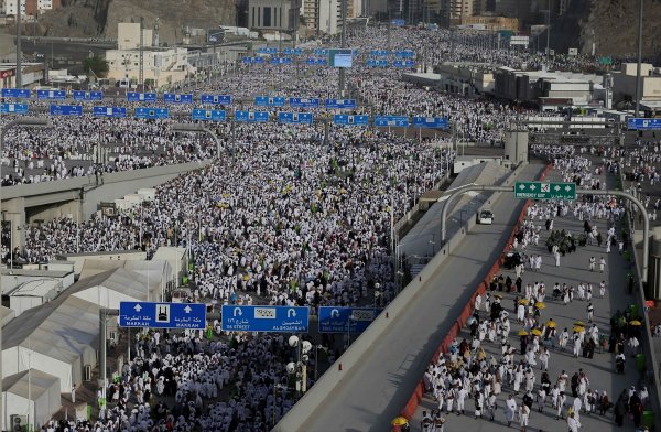 a Kutsal topraklardaki Müslümanların Hac sevinci