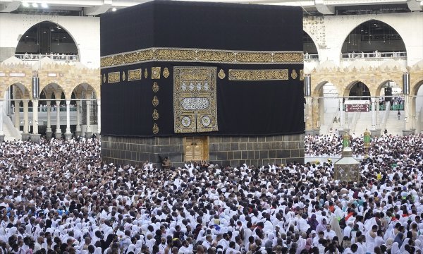 a Kutsal topraklardaki Müslümanların Hac sevinci