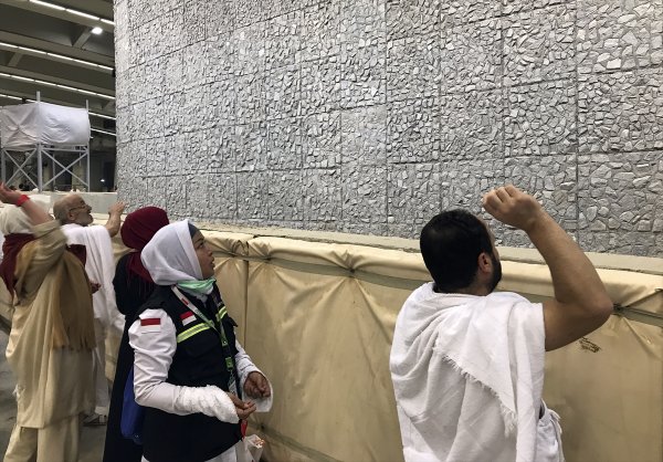 a Kutsal topraklardaki Müslümanların Hac sevinci