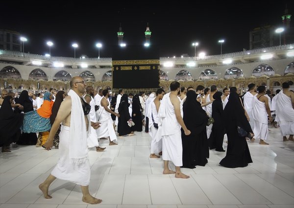 a Kutsal topraklardaki Müslümanların Hac sevinci
