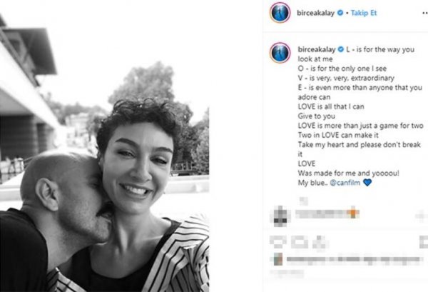 Birce Akalay'dan aşk pozu