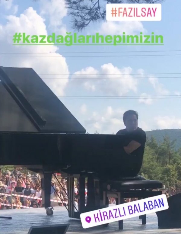 Fazıl Say Kaz Dağları eylemlerine katıldı