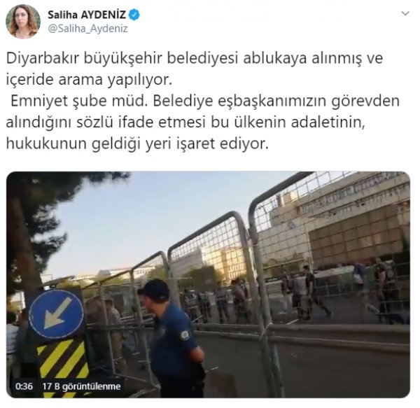 HDP'li Saliha Aydeniz Diyarbakır Büyükşehir Belediyesi önünde