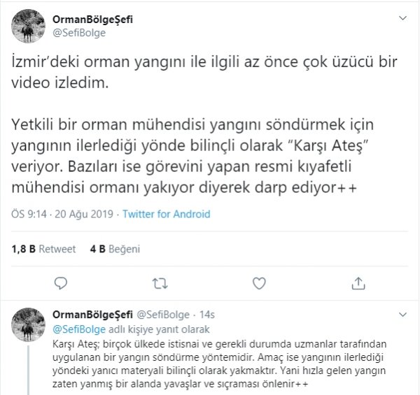 İzmir'deki orman yangınında karşı ateş yanlış anlaşıldı