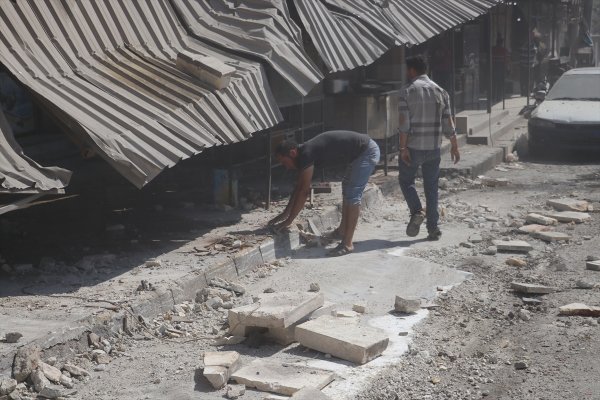 a Esad rejiminden TSK'ya ait gözlem noktasına taciz atışı