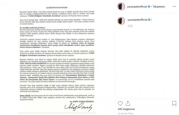 Yaşar İpek'ten Seren Serengil açıklaması