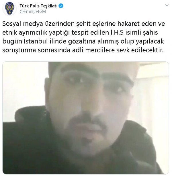 Şehit ailelerine hakaret eden zanlı yakalandı