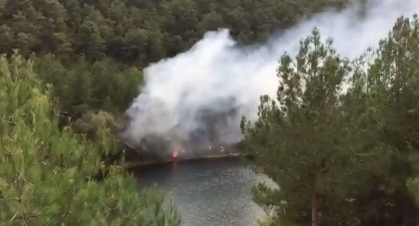Bafra'da piknikçiler orman yangınına sebep oldu