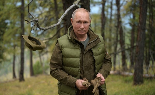 Putin ve Şoygu ormanda