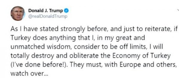 Trump'tan Türkiye'ye yaptırım tehdidi