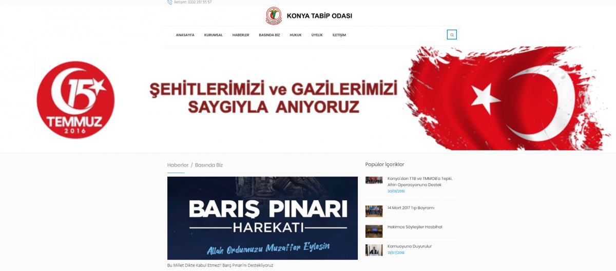 Konya Tabip Odası'ndan Mehmetçik'e tam destek