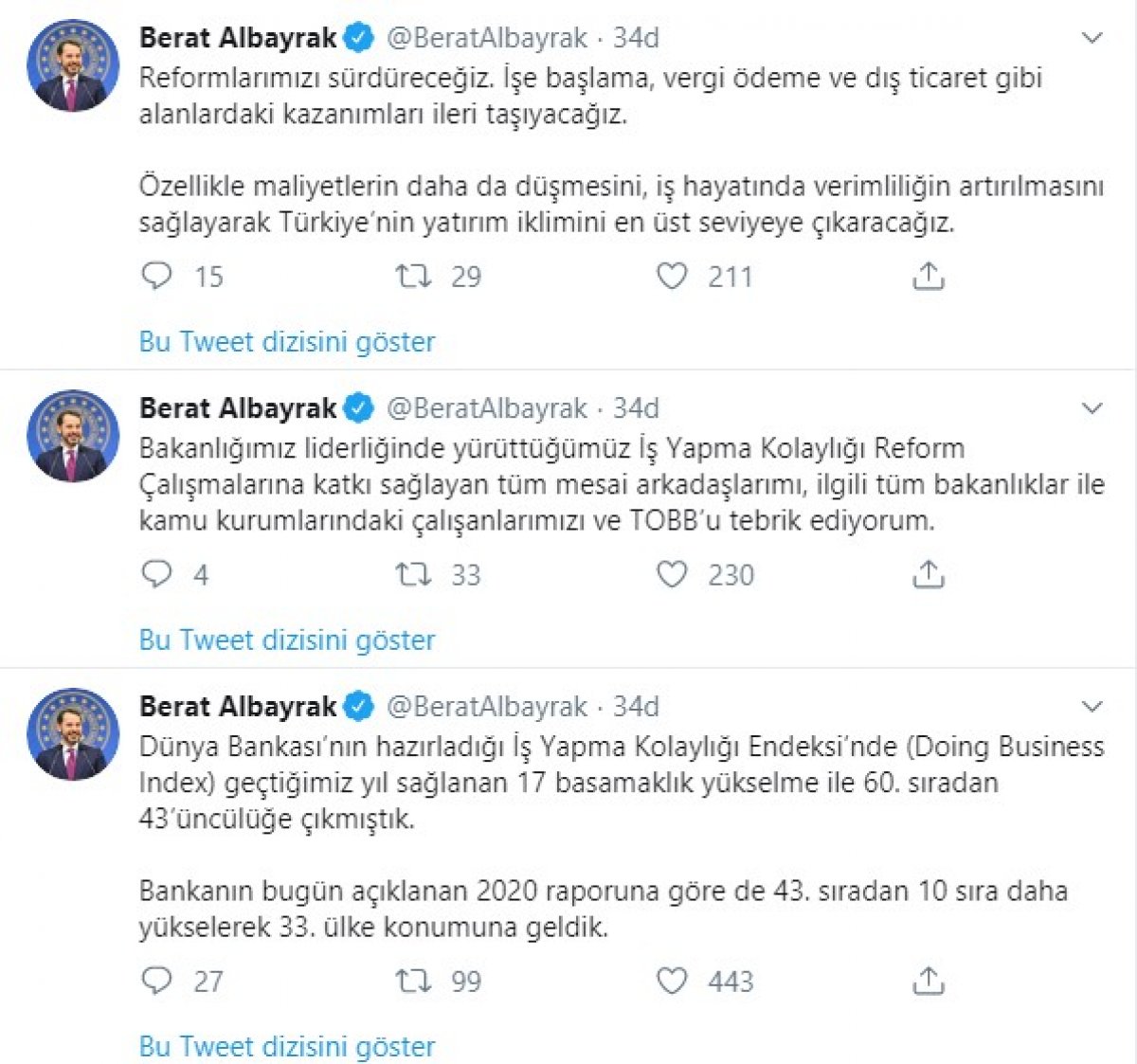 Türkiye İş Yapma Kolaylığı'nda 10 sıra daha yükseldi