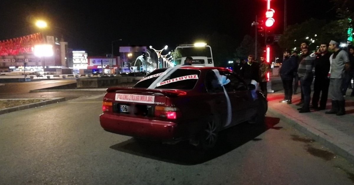 i Gelin arabasını polisin üzerine sürdü