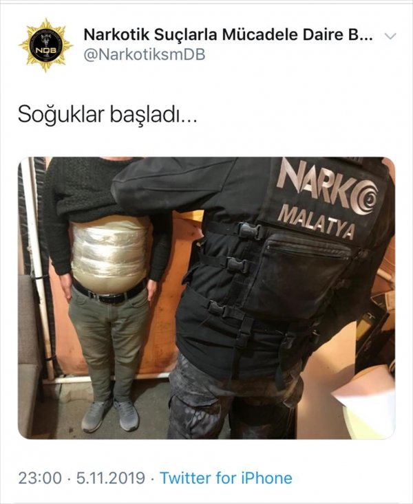 a Vücuduna sardığı 2 kilo 50 gram esrarla yakalandı