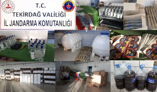 i Tekirdağ'da 4 ton kaçak içki yakalandı