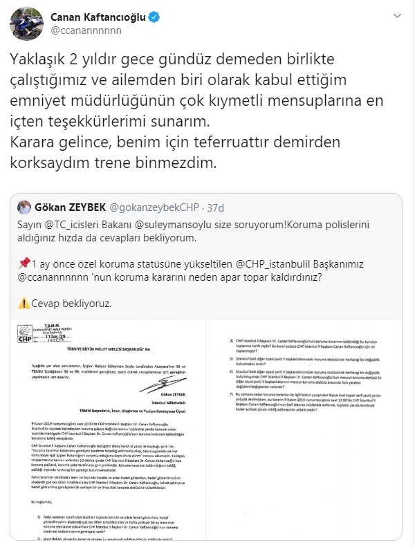 Canan Kaftancıoğlu'ndan koruma polisi tepkisi