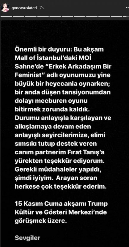 Gonca Vuslateri sahnede fenalaştı