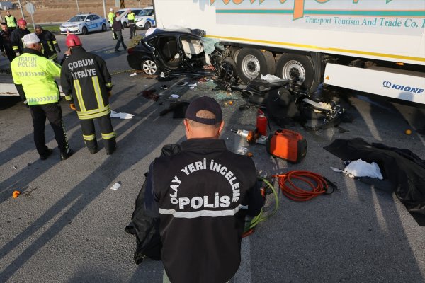 a Çorum'da kaza: 3 ölü, 1 yaralı