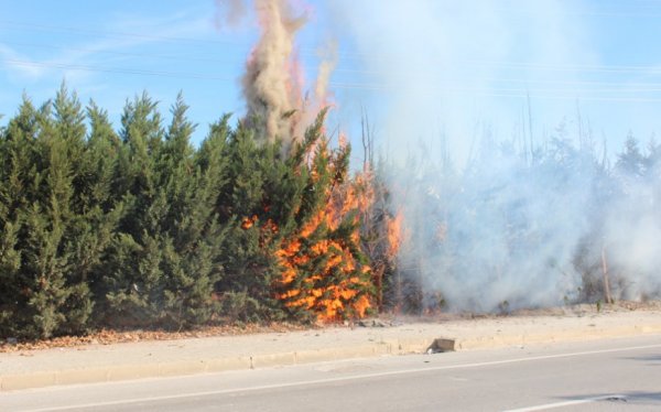i Demir parmaklıklardan kıvılcım sıçradı, yangın çıktı