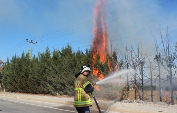 i Demir parmaklıklardan kıvılcım sıçradı, yangın çıktı