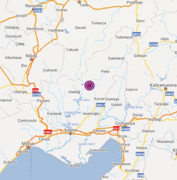 Adana'da 4.0 büyüklüğünde deprem