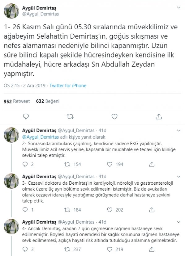 Selahattin Demirtaş kalp spazmı geçirdi