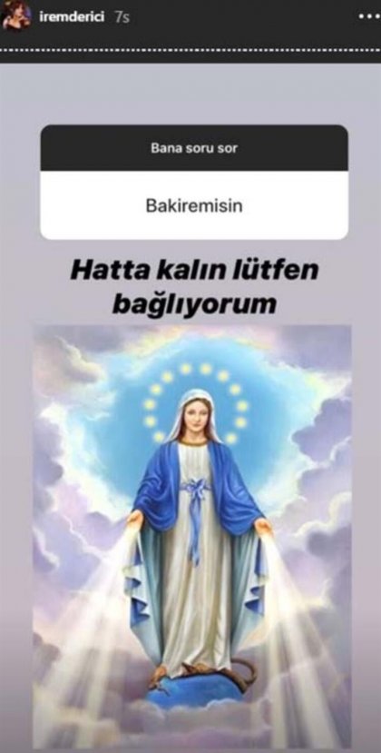 İrem Derici'den takipçisine 'bakire' yanıtı
