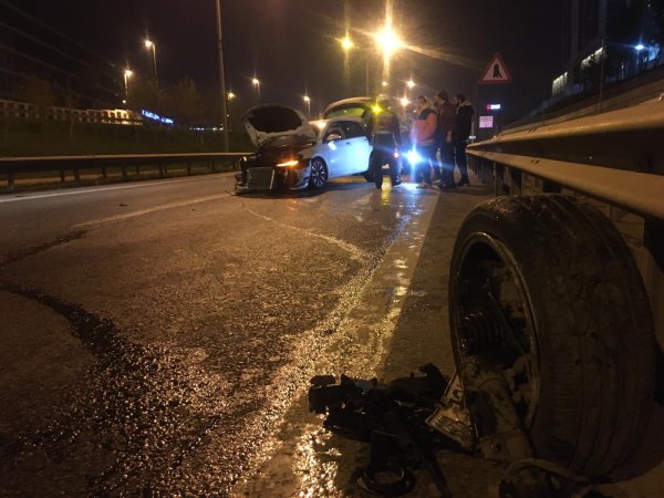 i Şile'de makas atan sürücü zincirleme kazaya sebep oldu