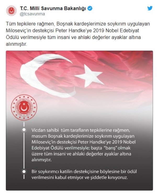 Nobel Edebiyat Ödülü soykırım destekçisi yazara verildi