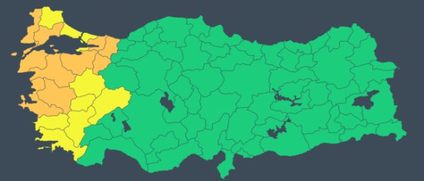 Meteoroloji'den 10 il için turuncu kodlu uyarı