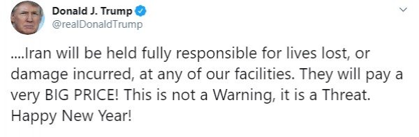 Hamaney Twitter üzerinden Trump'a cevap verdi