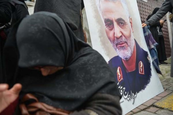 İstanbul'da Kasım Süleymani protestosu