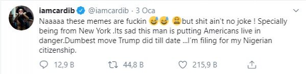 Cardi B, ABD vatandaşlığından çıkıyor