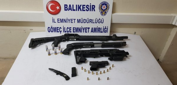 i Balıkesir'de polis uygulamalarında 9 adet silah yakalandı