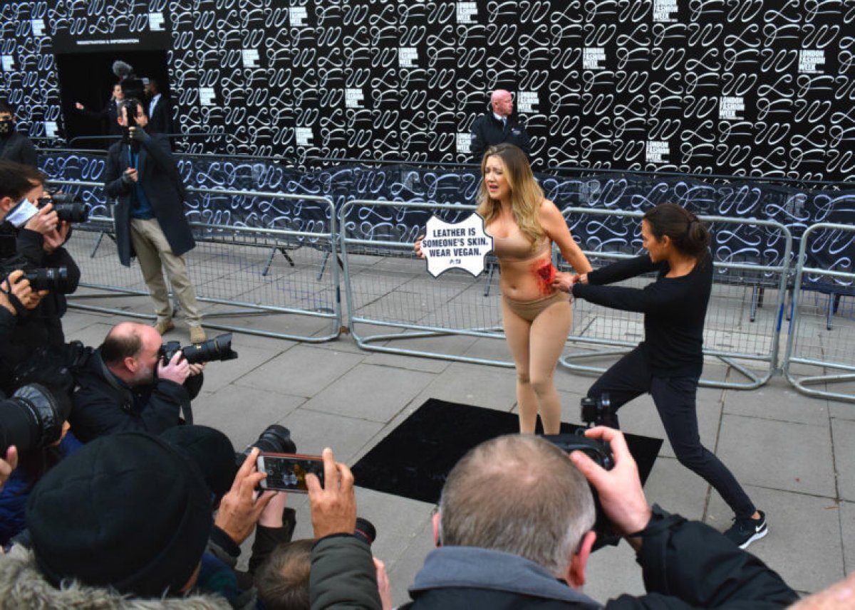 Deri kopartmalı hayvan hakları protestosu