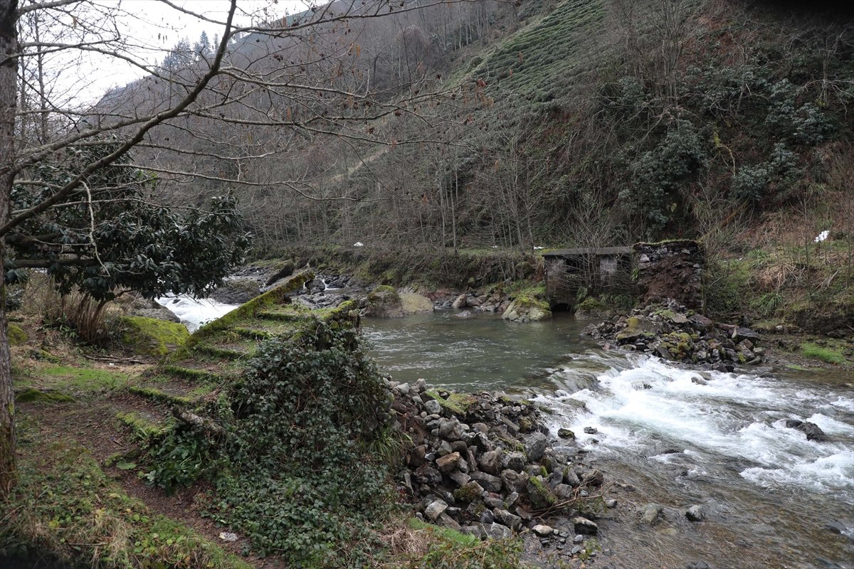 Rize'de tarihi kemer köprü yıkıldı