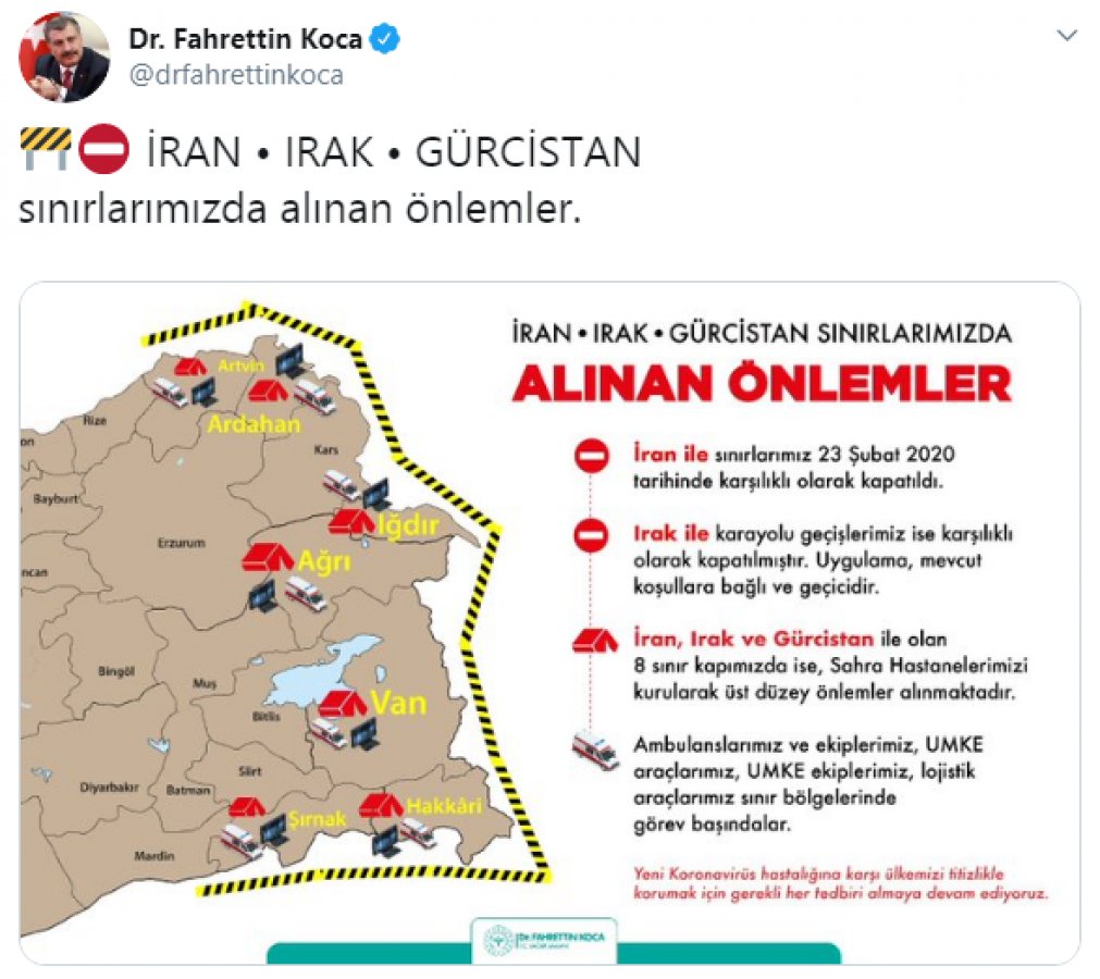 Bakan Koca'dan koronavirüs önlemleri paylaşımı