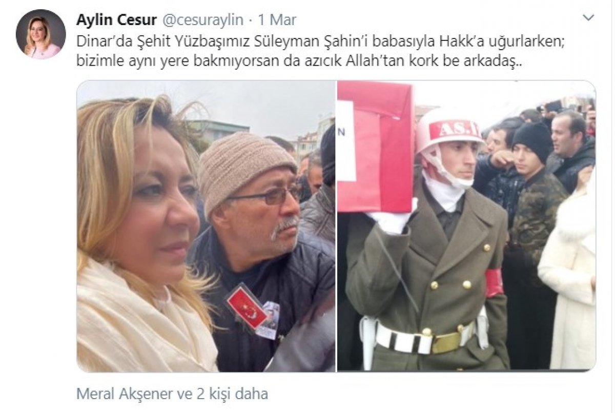 İyi Partili vekil şehit cenazesinde fotoğraf çektirdi