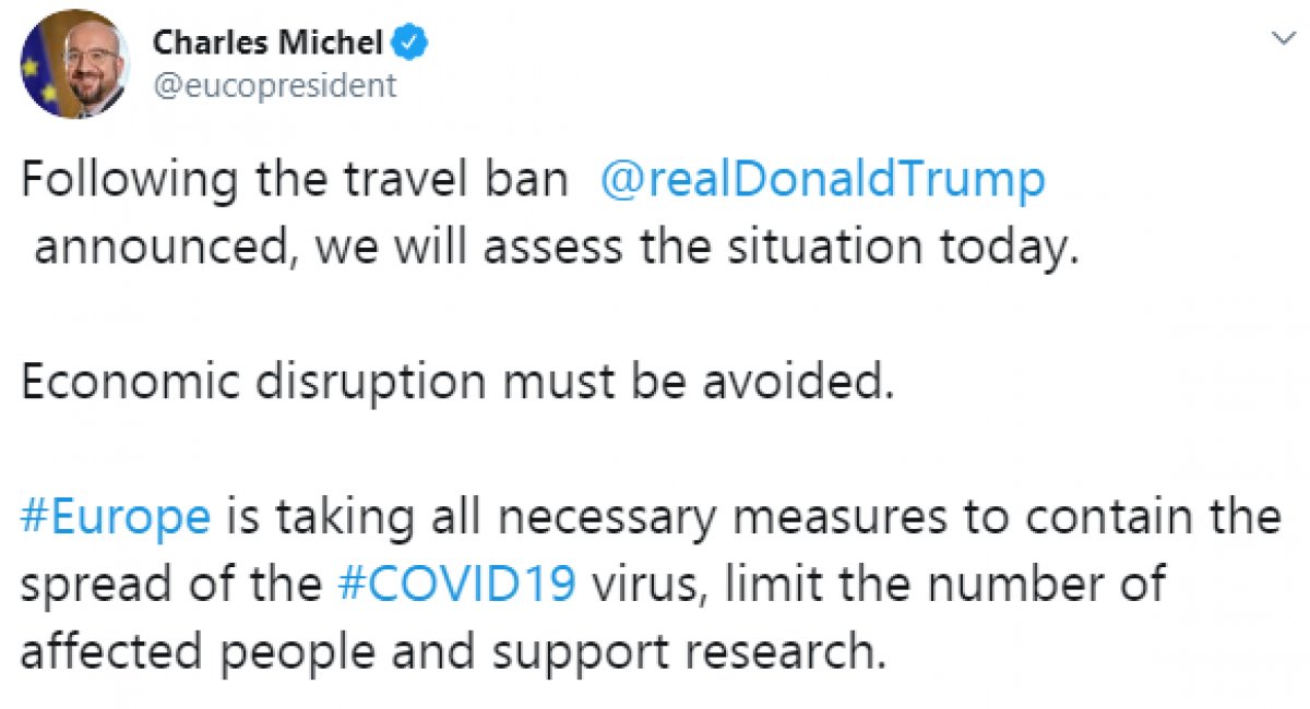 AB, ABD'nin seyahat kısıtlamasına tepkili