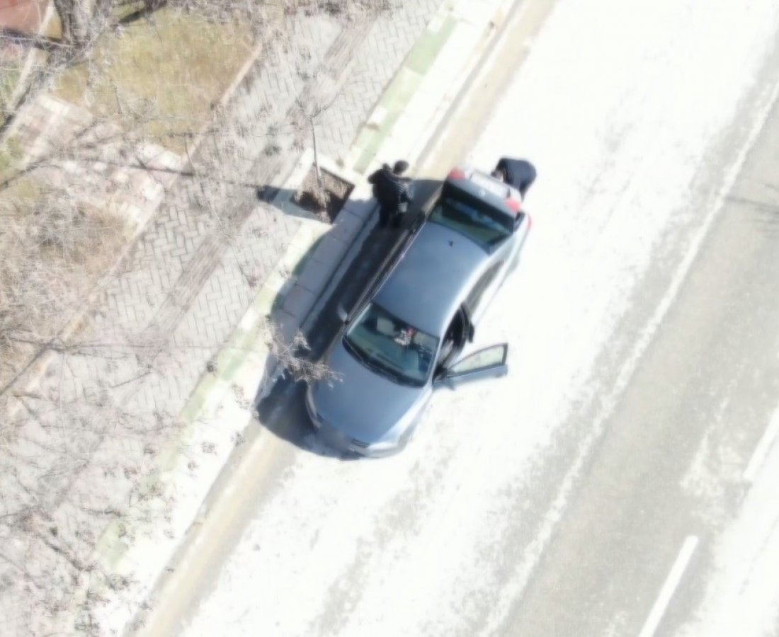 Drone'lu trafik denetiminde ilginç görüntüler