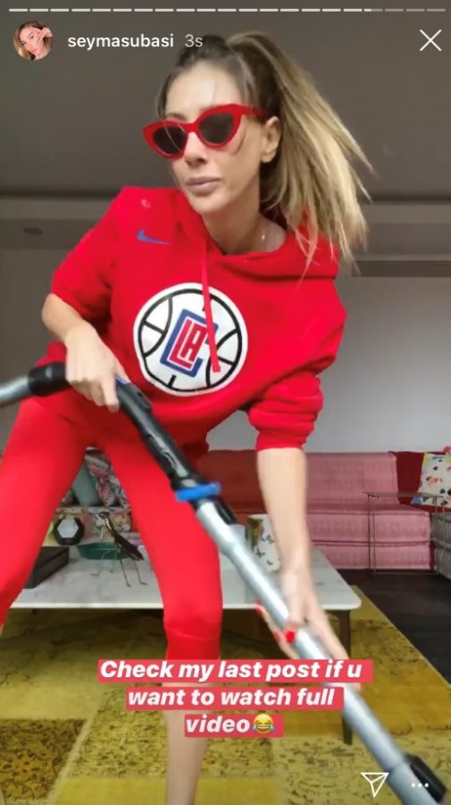 Şeyma, karantinada kendini temizliğe verdi