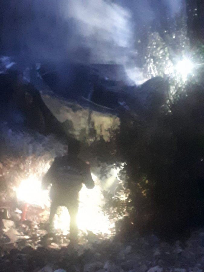 Denizli'de kaza sonucu alev alan aracın sürücüsü öldü