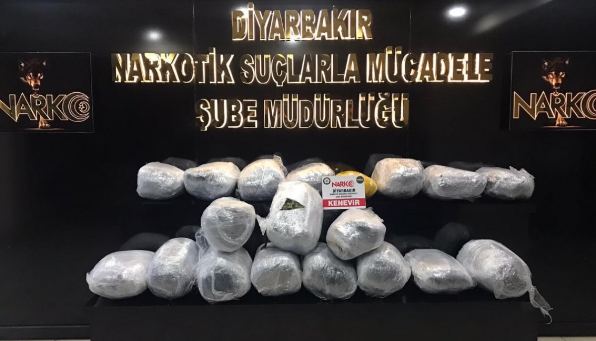 i Diyarbakır’da 114 kilo esrar ele geçirildi