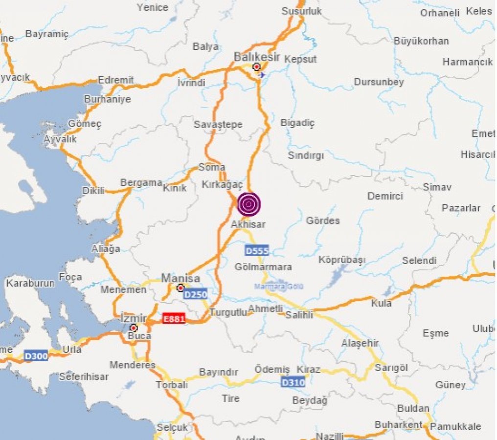 Akhisar'da 4.1 büyüklüğünde deprem