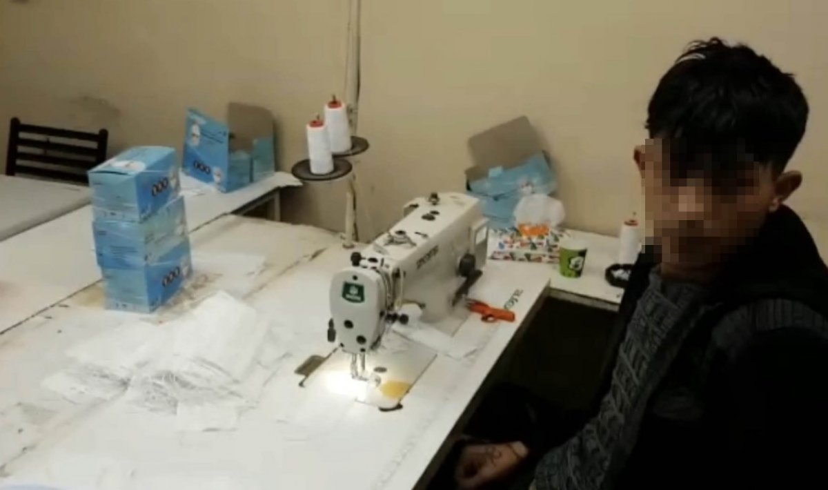 i İstanbul'da 1 milyon adet sahte maske üreten atölyeye baskın