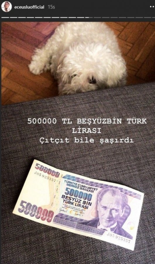 Ece Uslu, paralarını gösterdi
